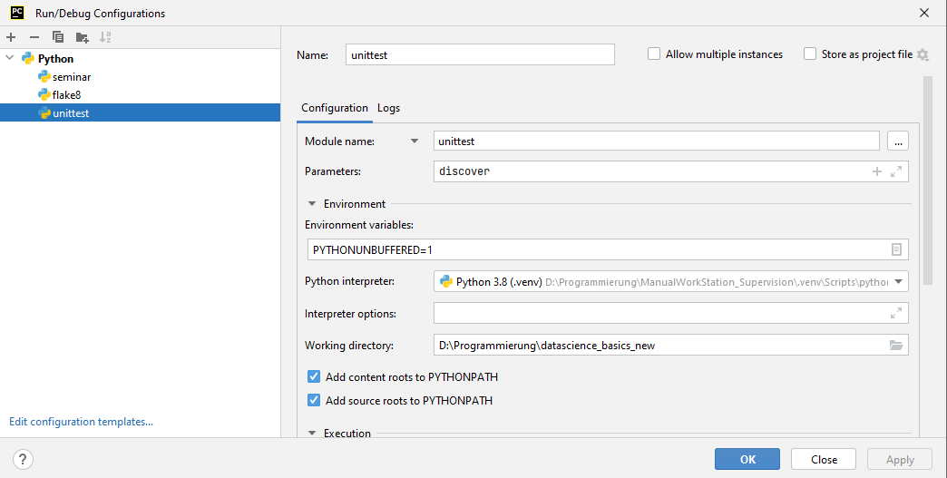 Unit Test Configuration